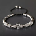 thumbnail image 5 of EOEMY Luxury Multi-Styles Men Women Micro Pave Cz Crown Copper Bead Adjust Bracelets-Crown-Style 1-Silver, 5 of 7