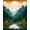 Green Amber Blue, Pattern 1, variant on ODIKA Vintage Mountain Woodland Scenery With Deer Elk And Rustic Cloud Prints Stain Resistant Low Profile for Dorm Room, Small Living Apartment