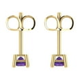 thumbnail image 4 of Clara Pucci 0.5Ct Natural Amethyst Princess Cut VVS1 Push Back Stud 18k Solid hypoallergenic Gold Designer Earrings For February, 4 of 7