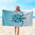 thumbnail image 5 of FastXmas 59"x30" Small Beach Towel Microfiber Double Sided Velour Rectangular Thin Bath Towel Soft and Sand Free Towel For Travel Swimming Pool Yoga Gym Sunbathing for Women Men, 5 of 6