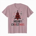 thumbnail image 5 of Towmus Merry Christmas Shirts for Women Casual Graphic Print T Shirt Xmas Buffalo Plaid Tree Shirt Top Short Sleeve, 5 of 5