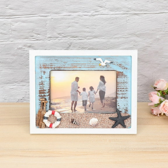 Soimiss 1Pcs Coastal Picture Frame Assorted Color Mediterranean Style Photo Frame for Home Decoration