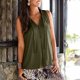 thumbnail image 2 of Blusa sin mangas con cuello en V de color sólido de verano a la moda para mujer Pompotops qwe24564, 2 of 7