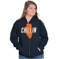 thumbnail image 3 of Chilin in Illinois Funny State Shape Zip Up Hoodie Men's Women's Brisco Brands X, 3 of 6