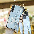thumbnail image 1 of Case for Huawei P20 Pro, Rhinestone Painting Cloth Embossed Stylish Soft TPU Frame Glitter Thin Multicolor Soft Holder Stand Wrist Strap Full Protection Bumper, by IBAOLE -Purple Blue Huawei P20 Pro, 1 of 9