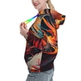 thumbnail image 2 of Kdxio Dynamic Fire Bird Art Print Womens Oversized Hoodies Sweatshirts Hooded Pullover Tops Sweaters Casual-Small, 2 of 7