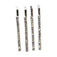 thumbnail image 1 of Silver Rhinestone Studded Hair Barette Bobby Pin Clip | 4 Count | Multi, 1 of 5