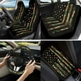 thumbnail image 2 of Yuyamidu Green Camo Car Seat Cover Set of 13 American Flag Steering Wheel Cover Seatbelt Shoulder Pad Coaster Armrest Cover Cushion Keychain Auto Accessories, 2 of 6