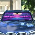 thumbnail image 4 of Yayeee Car Windshield Sun Shade Universal Fit Front Visor Protector, Purple Digital Art, 4 of 8