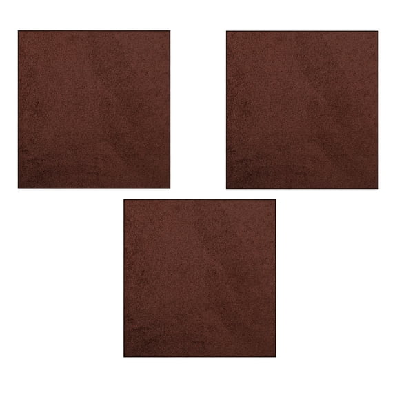 Furnish My Place Modern Plush Solid Chocolate Color Rug - Pets and Kids Friendly Rug, Indoor/Outdoor Mat, Area Rugs Great for Kids, Pets, Event, Living Room, Made in USA, 3' x 3' Square - Set of 3