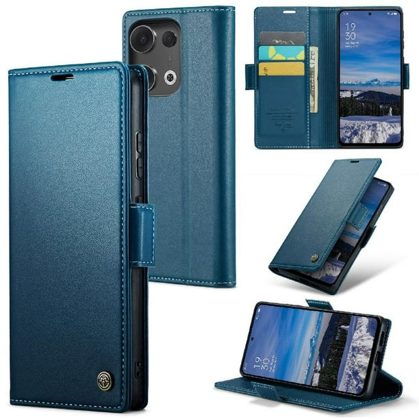 Funda tipo cartera OPPO Reno 13 5G con cierre magnético, RFID, tarjetero, soporte, carga inalámbrica