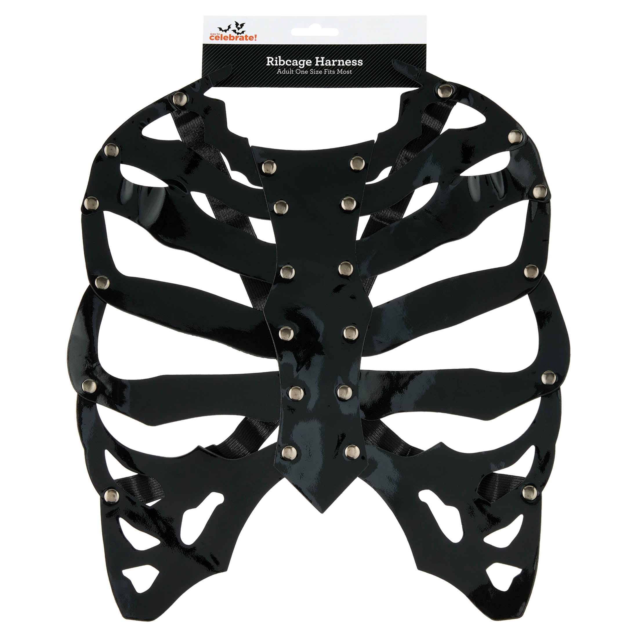 Ribcage Harness Costume Accessory for Adults, Black, Halloween by Way To Celebrate