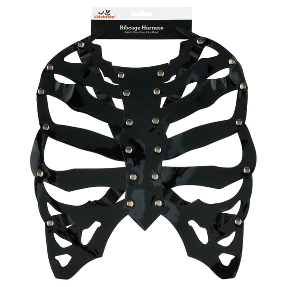 Ribcage Harness Costume Accessory for Adults, Black, Halloween by Way To Celebrate