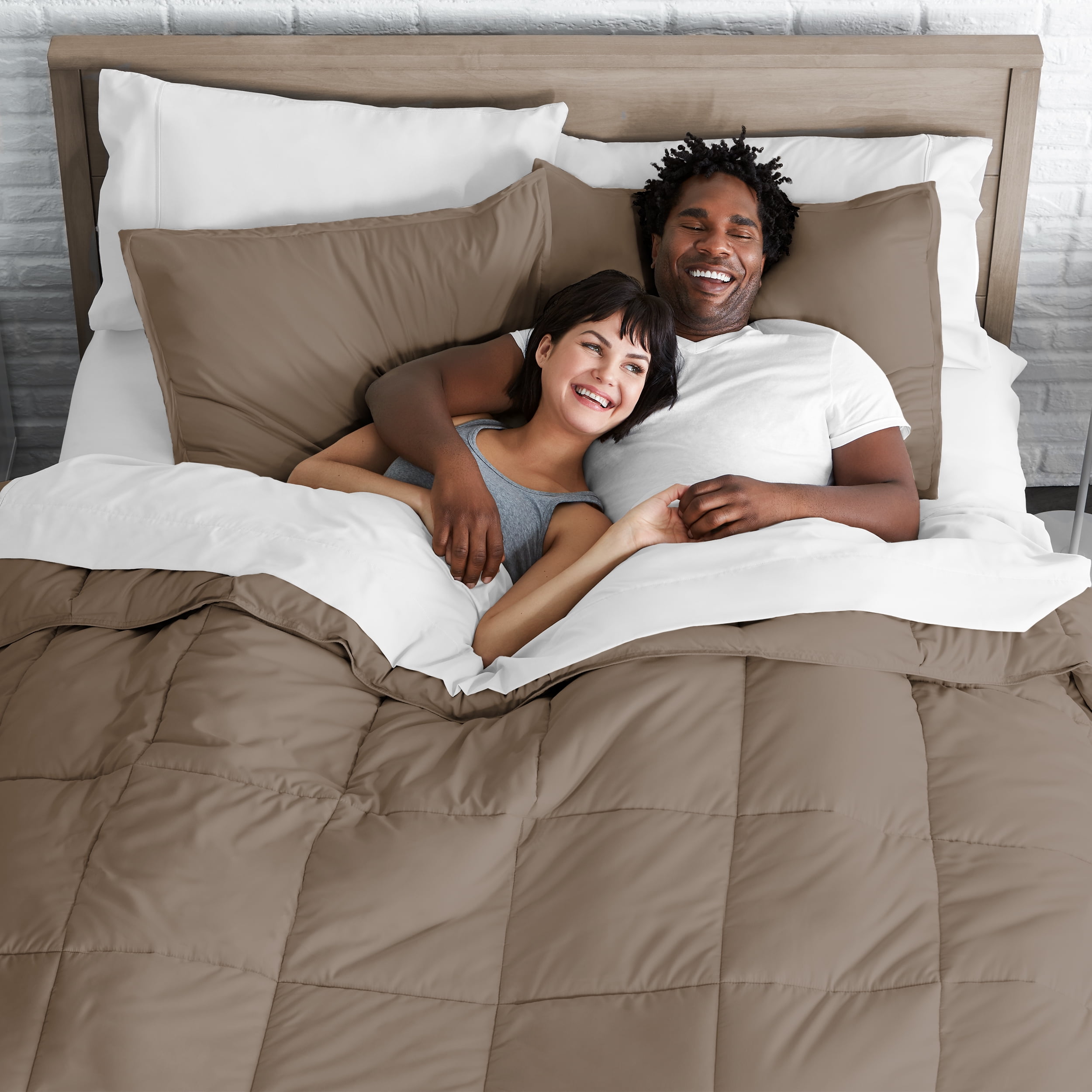 Bare Home Ultra-Soft Goose Down Alternative Comforter Set, King/Cal King, Taupe