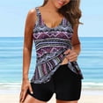 thumbnail image 2 of OVBMPZD Two Piece Tankini Bathing Suits for Women Swim Tankini Top with Shorts Athletic Swimsuits Multicolor S, 2 of 8