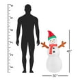 thumbnail image 4 of ProductWorks Candy Cane Lane Pre-Lit Nylon Inflatable Outdoor Christmas Decoration, Snowman, 4ft, 4 of 5