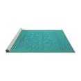 thumbnail image 2 of Ahgly Company Machine Washable Indoor Square Oriental Turquoise Blue Industrial Area Rugs, 3' Square, 2 of 4