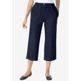 thumbnail image 5 of Woman Within Plus Size 7-Day Elastic-Waist Pull-On Cotton Denim Capri Jeans, 5 of 6