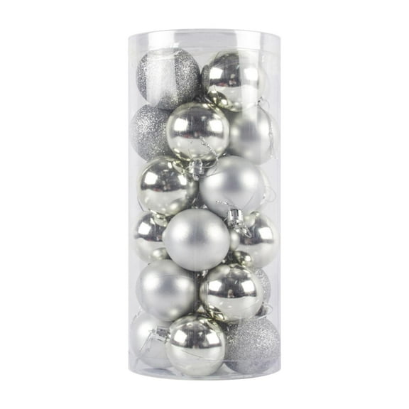 24 Piezas de Bolas Navideñas Colgantes, Proyectos de Manualidades, Adornos Navideños, Decoración para El Hogar, Navidad, Cumpleaños, año Nuevo, Gradua plata