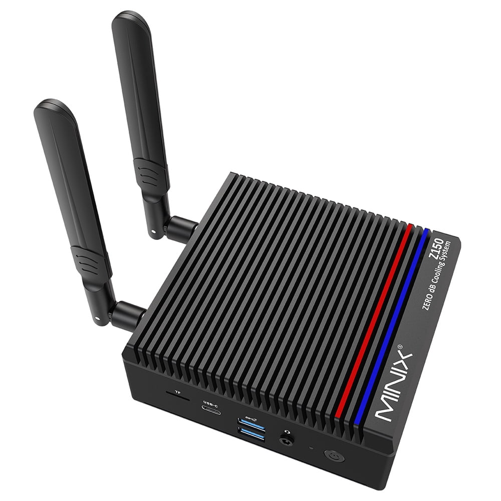 MINIX NEO Z150 Aero Mini PC, Intel N150 4 Cores Max 3.6GHz, 16GB RAM 512GB SSD, HDMI+DP+USB-C Triple Screen Displays, WiFi 6 Bluetooth 5.2, 1G+2.5G Dual RJ45, 4*USB 3.2, 1*Audio Jack
