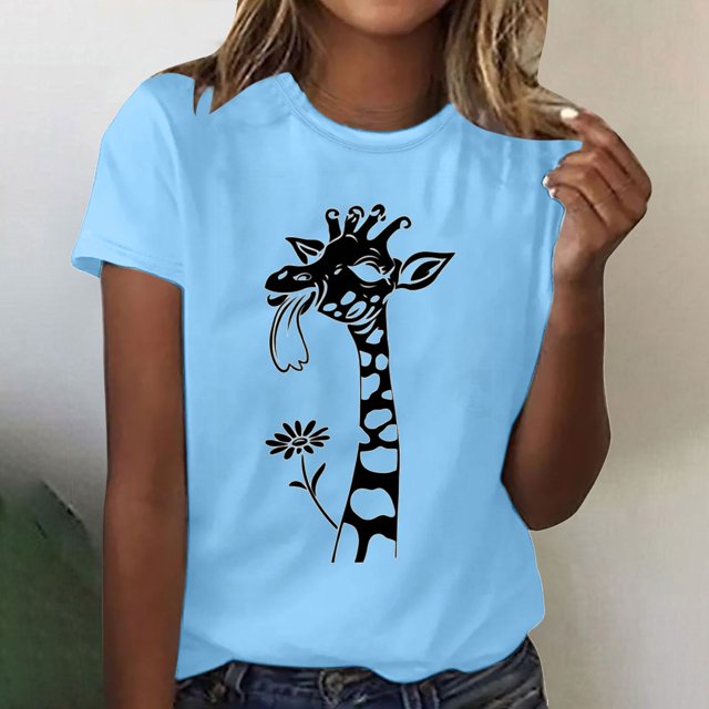 Nuoqisi T-Shirts pour Femmes Grande Taille à Manches Courtes, Col Rond, T-Shirt Graphique Décontracté
