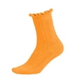 thumbnail image 2 of Cloaraye Kids Girls Socks Knitting Cotton Crew Socks Solid Color Ruffle Socks for 1-12 Years Old, 2 of 5