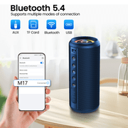 Portable Bluetooth Speaker, Bluetooth 5.4 Wireless Speaker with 20W HD Loud Stereo Sound, 20H Playtime, IP7 Waterproof, LED Lights, TWS Pairing, Built-in Mic, for Outdoor, Party, Home, Gift