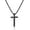 Black, variant on Men's Cross Necklace, Stainless Steel Box Chain 20 Inch, Plain Cross Pendant in Silver Black Gold