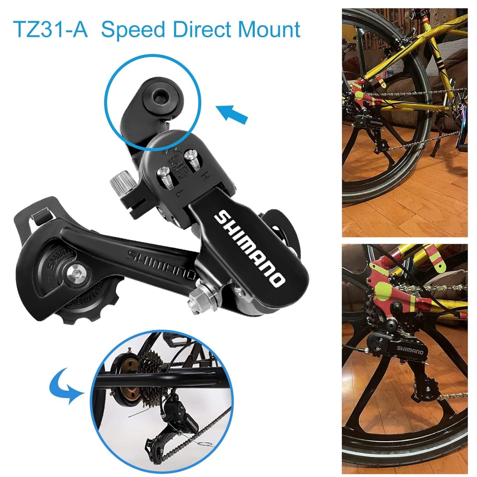 NUHUi, Rear Derailleur, RD-TZ31A, Black, 6/7 Speed - Walmart.com