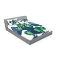 thumbnail image 2 of Ambesonne Animal Fitted Sheet & Pillow Sham Set, Cartoon Crocodile, Full, Jade Green Blue, 2 of 2