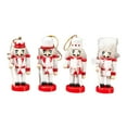 thumbnail image 3 of Kokiya Wooden Nutcracker Christmas Nutcracker Ornament 10cm Collectibles Puppet Mini Figure for Weddings Indoor Party Favors White Red, 3 of 9