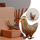 thumbnail image 1 of Elegante escultura de gallo de metal, figura decorativa de animal para el escritorio y el jardín del hogar, 1 of 7