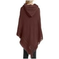 thumbnail image 6 of HBYJLZYG Womens Hooded Shawl Wrap Cape, Crochet Versatile Tassel Irregular Hem Sweater Tops, 6 of 7