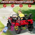 thumbnail image 3 of Joyracer 24V Ride on Toys Truck with Remote Control & 2 Seater, 4WD/2WD Switchable 800W Powered Ride on Car with Shovel Spring Suspension, 3 Speeds, Bluetooth Music, Red, 3 of 10