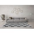 thumbnail image 3 of Ahgly Company Indoor Square Checkered Gray Modern Area Rugs, 3' Square, 3 of 4
