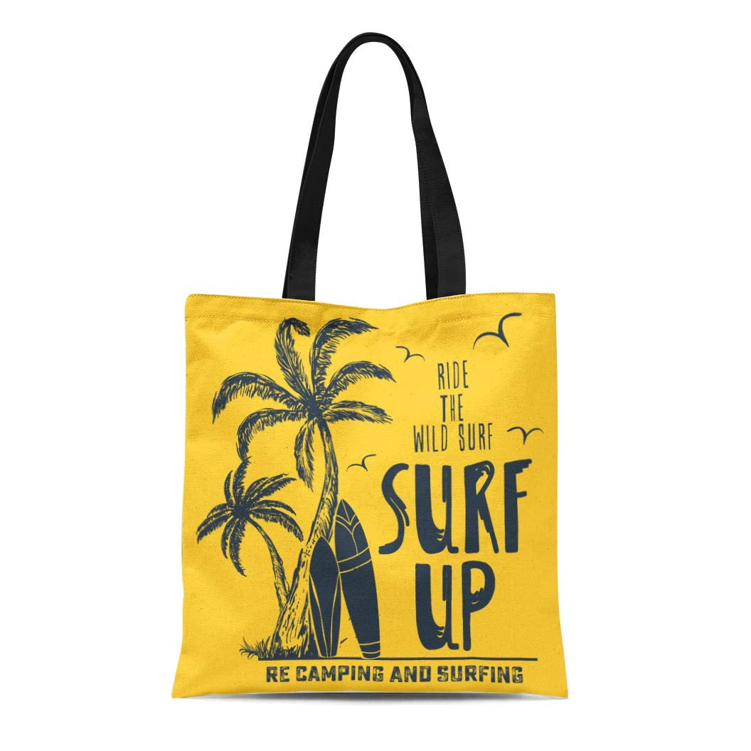 KDAGR Canvas Tote Bag Surf Surfing for Vintage Surfer Graphic