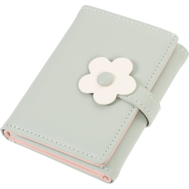 KAKOWELY Cartera pequeña con flores, de tres pliegues, de piel sintética, tarjetero, monedero para niñas y mujeres.