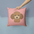 thumbnail image 2 of Carolines Treasures Checkerboard Pink Chocolate Brown Poodle Canvas Fabric Decorative Pillow 14Hx14W multicolor, 2 of 4