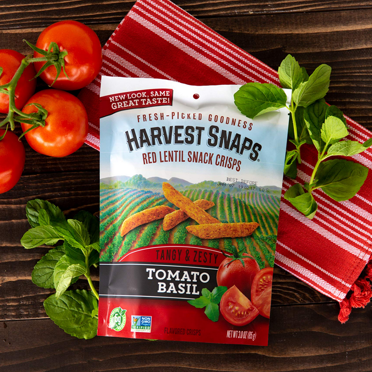 Harvest Snaps Tomato Basil Red Lentil Snack Crisps 3.0 oz