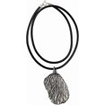 thumbnail image 1 of Colgante de perro bañado en plata con correa de cuero - Collar para perros de la colección ArtDog - Collares de plata para perros, 1 of 4