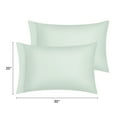thumbnail image 5 of Unique Bargains Satin Pillow Cases Set of 2 Cooling Pillow Covers Queen Light Green, 5 of 8