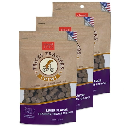 Tricky Trainers Liver Treats - Cloud Star Chewy Tricky Trainers Liver 5 oz Dog Treats 3 Pack