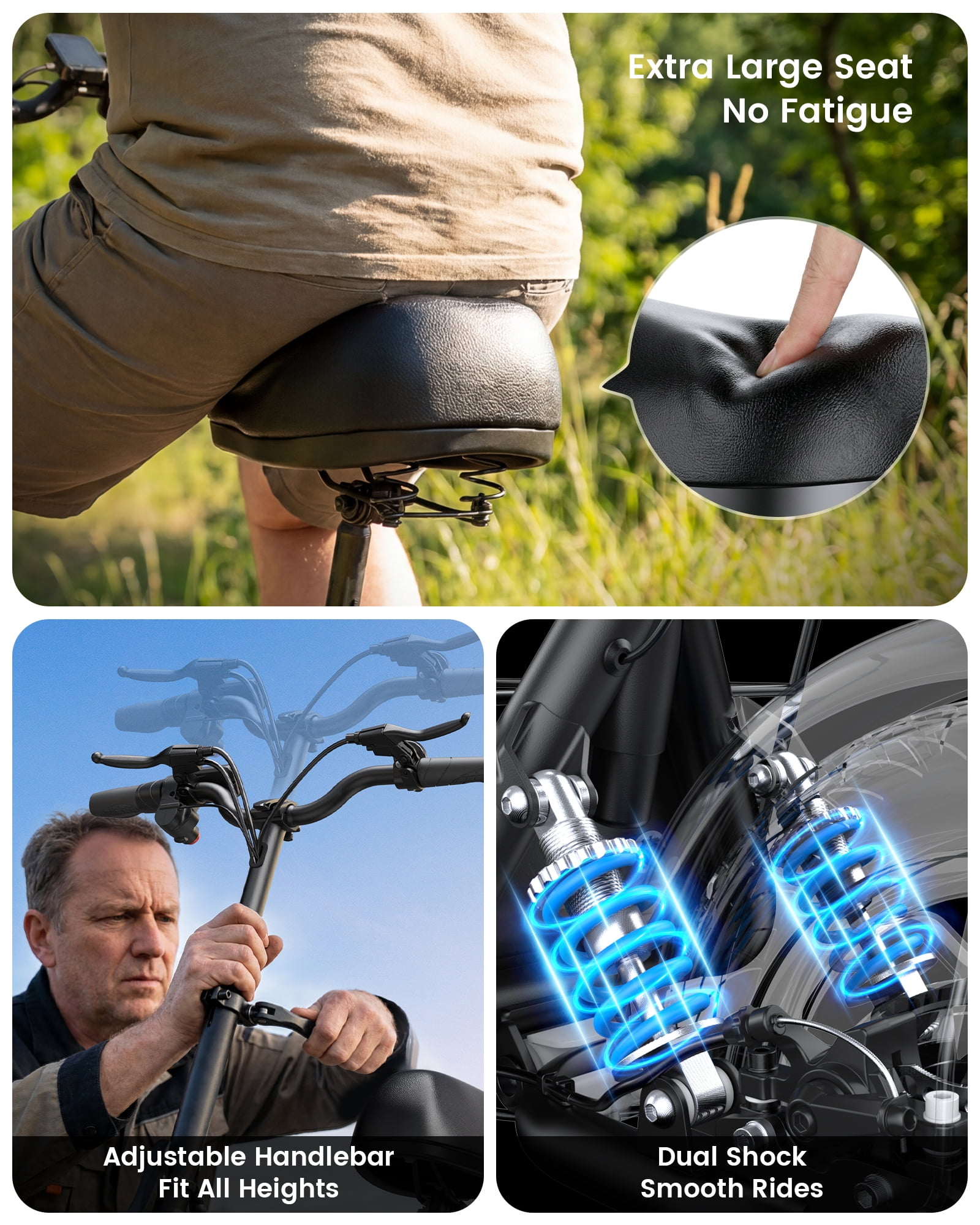 MIHOVER Electric Scooter with Seat for Adults & Medium Dogs, 650W Pet Scooter, 14" Tires, 30 Mile Range, 300 LBS, UL2272 Certified for Walks, Park Trips & Daily Rides