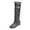 Gray, variant on jsaierl Women's Winter Solid Color Long Boots Flat Heels Round-Toe Knee High Boot