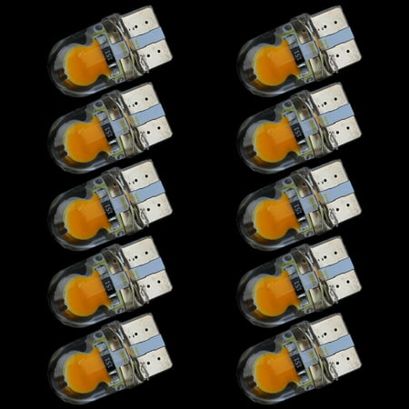 

TS T10 10Pcs 2 Lights LED Waterproof Silica Bright License Wedge Light Bulb yellow