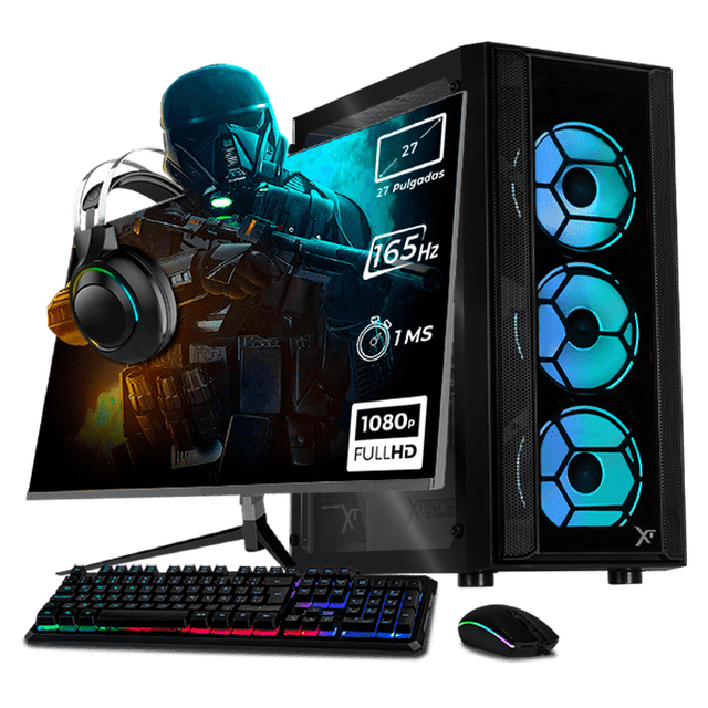 Xtreme PC Gaming Geforce RTX 5060 AMD Ryzen 7 5700 32GB SSD 1TB Monitor 27 165Hz WIFI Black