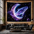 thumbnail image 6 of Cosmic Humpback Whale in a Starry Galaxy with Crystal Orbits, Dreamy Fantasy for Space Lovers, Celestial Wall Art Decor, Birthday Gift, Tapestry Wall Hanging for Bedroom and Living Room, 6 of 7