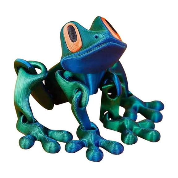 Magnetic Frog Toy, 3D Printed Magnet Frog, Realistic Jointed Jumping Frogs Model, Cute Movable Frog Decoration for Fridge and Metal Surfaces
