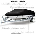 thumbnail image 3 of Boat Cover, Heavy Duty Waterproof Trailerable Boat Cover for V-Hull, TRI-Hull, Runabout Boat, Pro-Style Bass Boats, Fits up to 17-19ft Long and 96 in Wide, 3 of 8