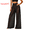 Black, variant on Women Ruffle Sheer Mesh Pants See Through Party Club Elastic High Waist Wide Leg Pants Bikini Bottom Swimsuit Cover up Beach Pants White M